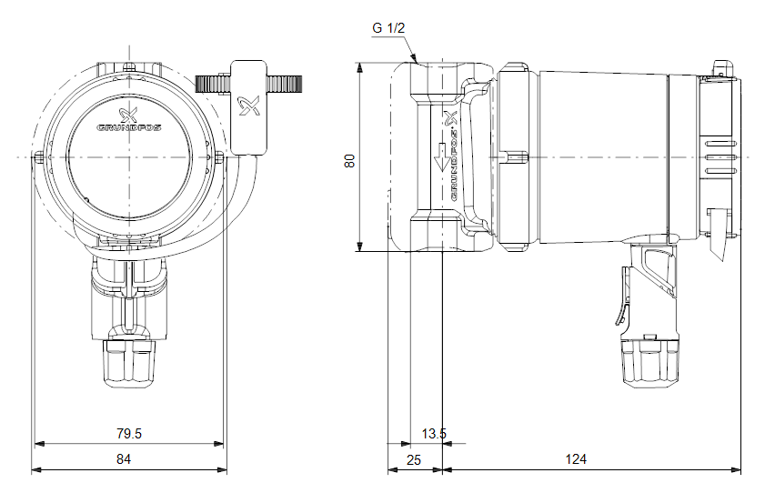 Grundfos COMFORT 15-14 B TA GB HIGH EFFICIENCY CIRCULATOR FOR DOMESTIC HOT WATER