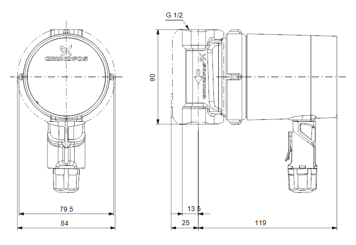 Grundfos COMFORT 15-14 B GB HIGH EFFICIENCY CIRCULATOR FOR DOMESTIC HOT WATER