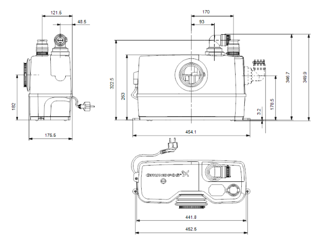 Grundfos SOLOLIFT2 WC-1: LIFTING STATION SMALL FOR BASE STAND TOILET