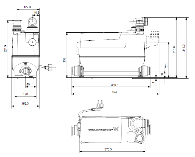 Grundfos SOLOLIFT2 C-3: LIFTING STATION SMALL FOR GREYWATER