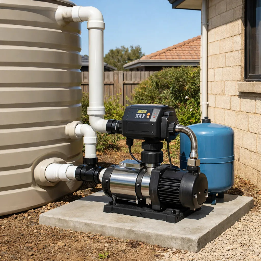 Energy efficient water pump installed at an Australian household