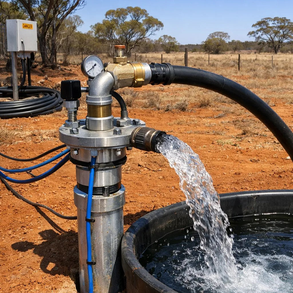 submersible pump installed in borehole Western Australia