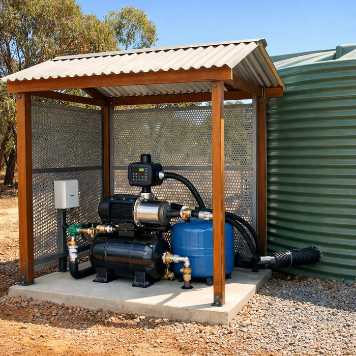 Pressure pump installation in Western Australia home with correct ventilation