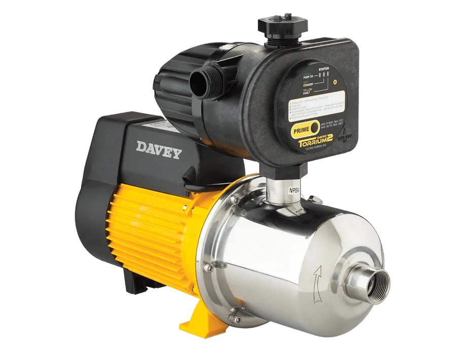 Davey HM160-15T WPS with Torrium 1.5kW water pump installed for home pressure system