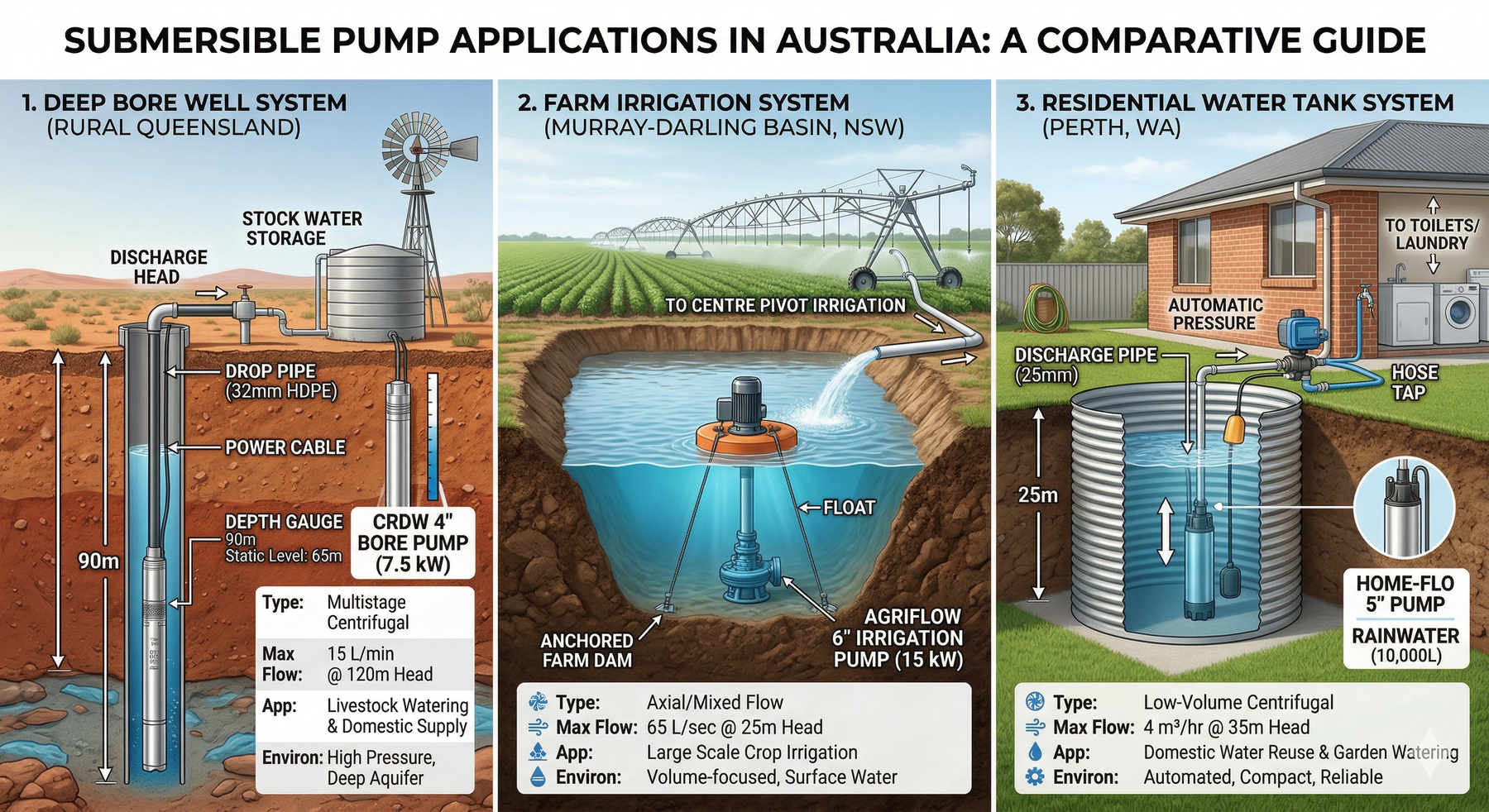 best submersible pump water systems for bore well irrigation and home australia