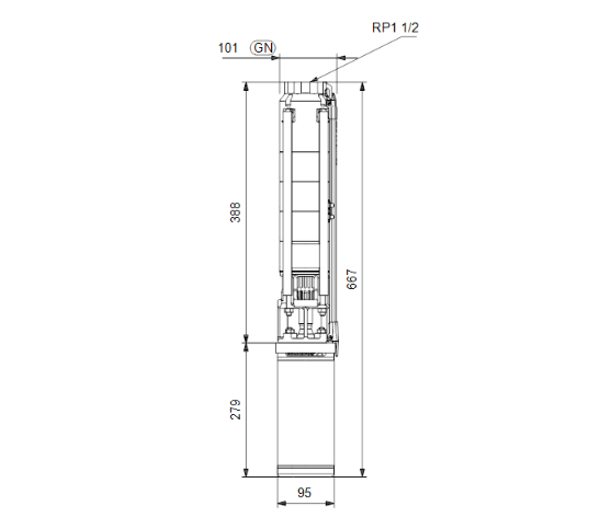 Grundfos SP 7-3 Submersible Borehole Pump – 98699154 (1 x 240V, MS402/CSIR Motor)