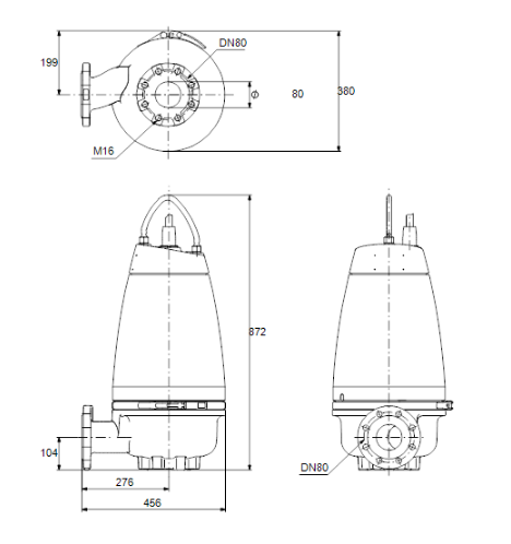Grundfos SEV.80.80.60.2.50B - 415volt- Super Vortex pump 96047465