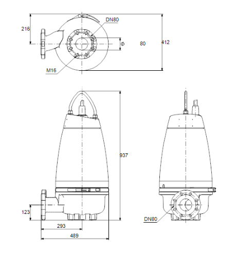 Grundfos SEV.80.80.92.2.50B - 415volt- Super Vortex pump 96047201