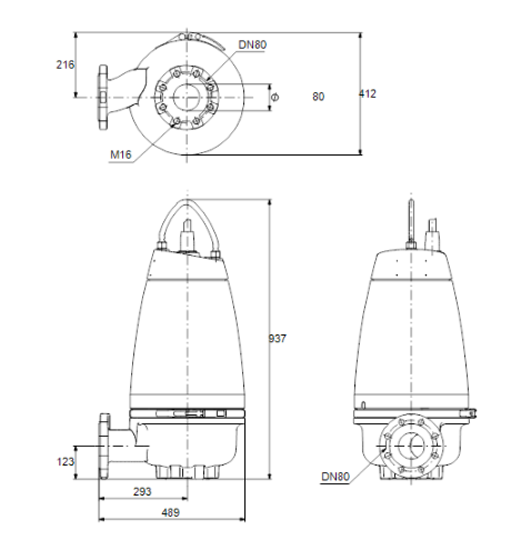Grundfos SEV.80.80.110.2.50B - 415volt- Super Vortex pump 96047449