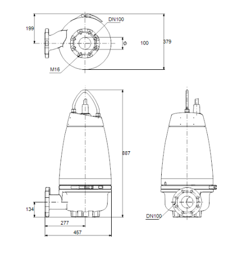 Grundfos SEV.100.100.40.4.50B - 415volt- Super Vortex pump 96047427