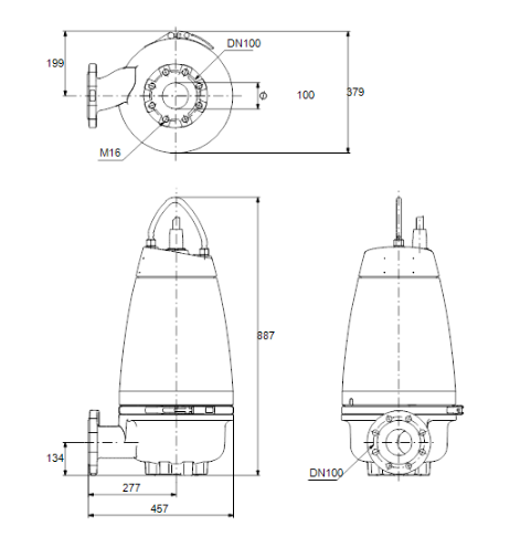 Grundfos SEV.100.100.55.4.50B - 415volt- Super Vortex pump 96047419