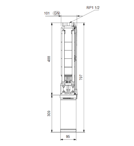 Grundfos SP 7-5 Submersible Borehole Pump – 98699155 (1 x 240V, MS402/CSIR Motor)