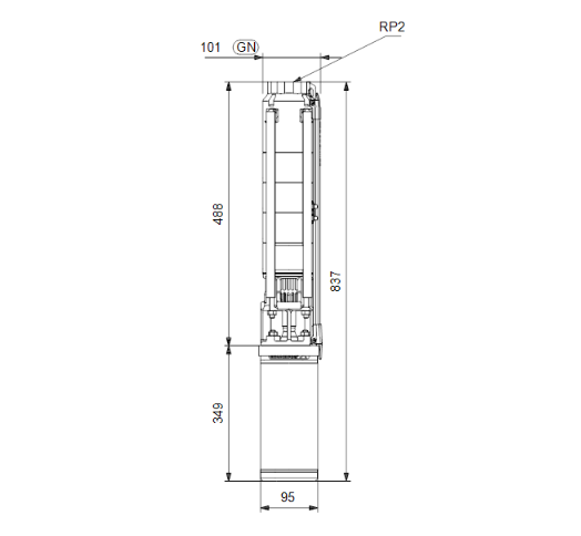 Grundfos SP 9-5 Submersible Borehole Pump – 98699025 (1 x 240V, MS402/CSCR Motor)