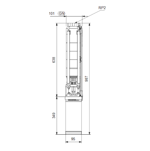 Grundfos SP 9-8 Submersible Borehole Pump – 98699026 (1 x 240V, MS402/CSCR Motor)