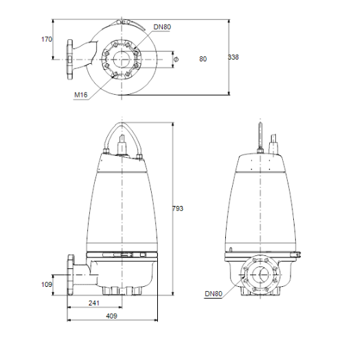 Grundfos SEV.80.80.11.4.50B - 415volt- Super Vortex pump 96048486