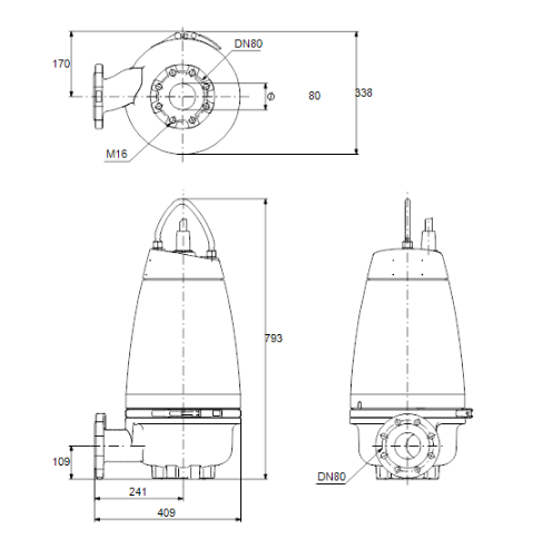 Grundfos SEV.80.80.13.4.50B - 415volt- Super Vortex pump 96048492