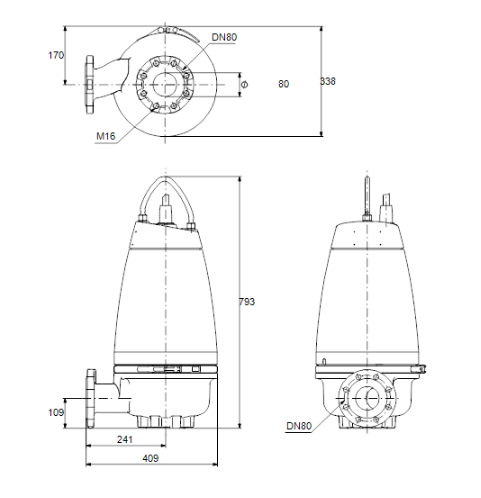 Grundfos SEV.80.80.22.4.50B - 415volt- Super Vortex pump 96047497