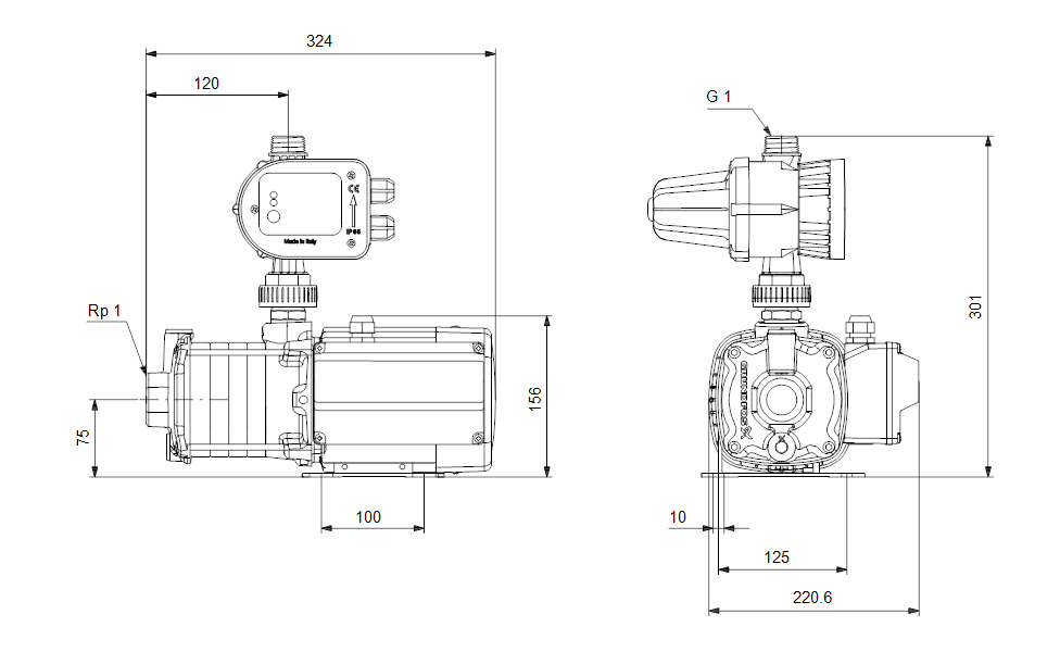 Grundfos CMB 1-36 A-C-A-A-E-A PM Booster Pump – 93332863 (1x220-230V)