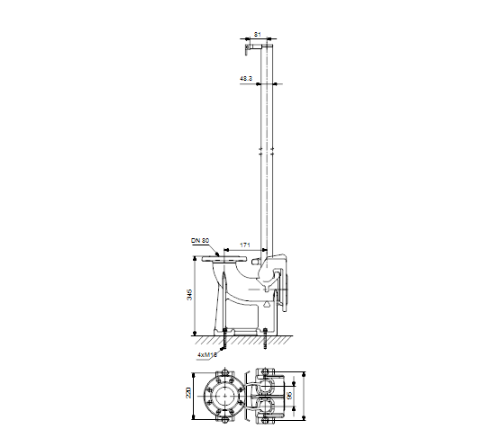 Grundfos Auto coupling set -80mm inlet x 80mm outlet - 96090993