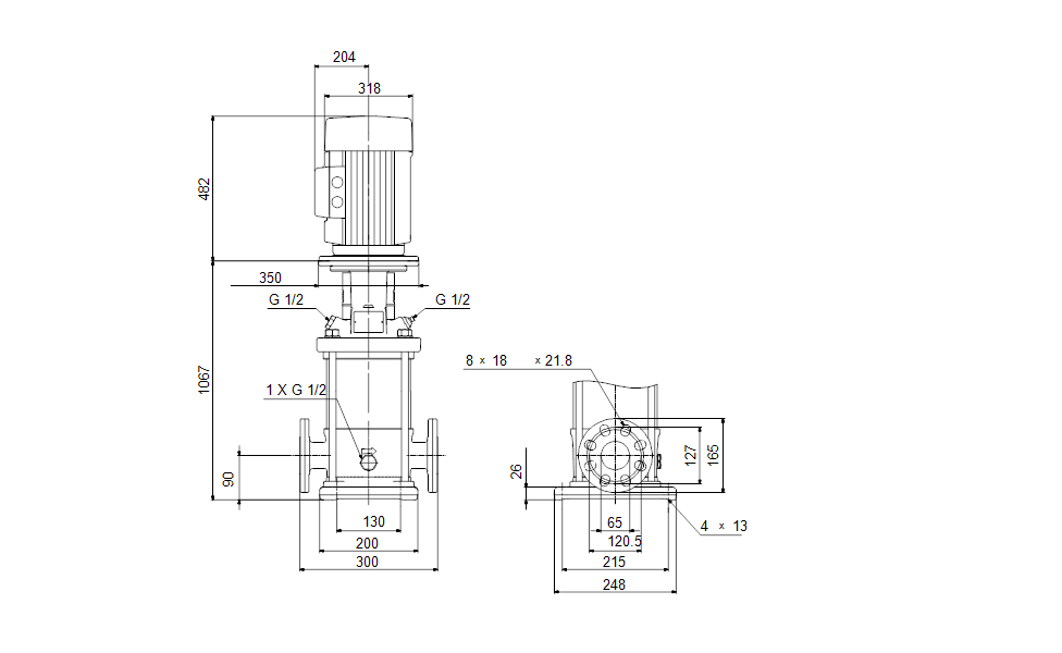 Grundfos CRN 15-14 A-FGJ-A-V-HQQV Vertical Multistage Centrifugal Pump – 96502059 (3 x 380-415D/660-690YD)