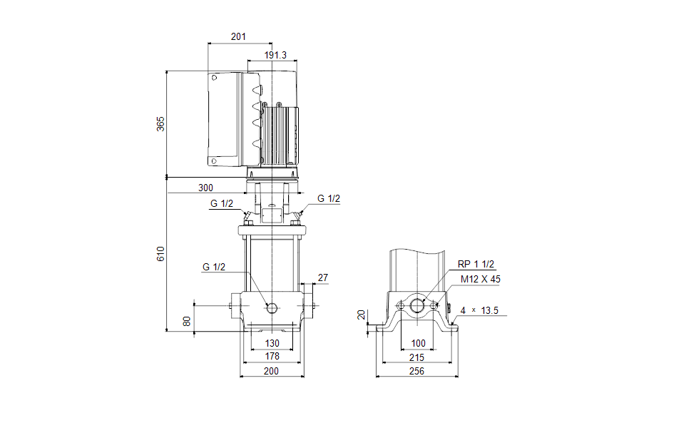 Grundfos CRE 10-9 NV-A-A-E-HQQE Vertical Multistage Centrifugal Pump with Integrated Frequency Converter – 99237440 (3 x 380-500 V)