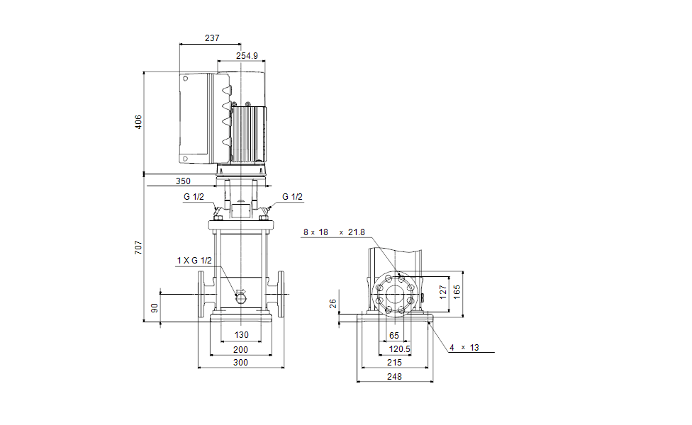 Grundfos CRNE 20-6 NV-FGJ-A-V-HQQV Vertical Multistage Centrifugal Pump – 99245814