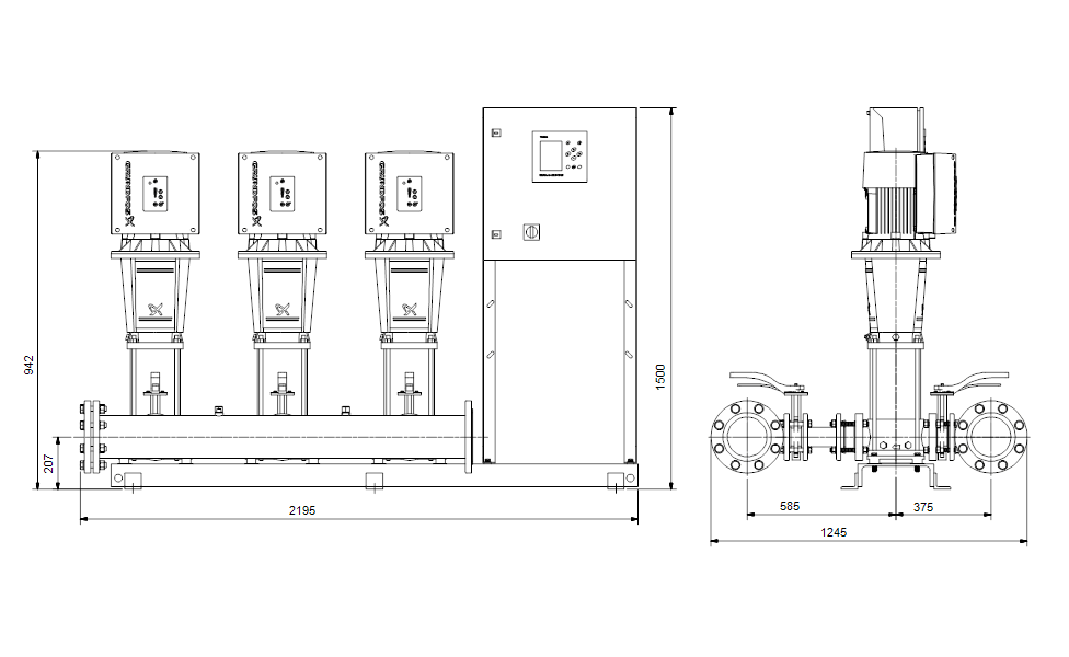 Grundfos Hydro MPC-E 3 CRNE 32-1 Booster Set – 99731482