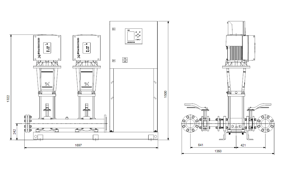 Grundfos Hydro MPC-E 2 CRNE 45-2-2 Booster Set – 99734654