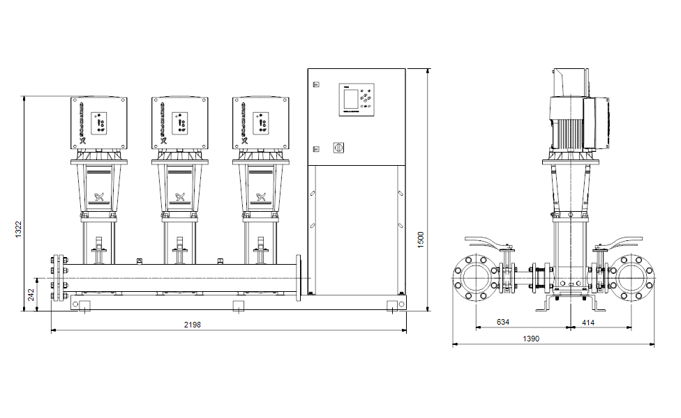 Grundfos Hydro MPC-E 3 CRNE 45-2-2 Booster Set – 99734751