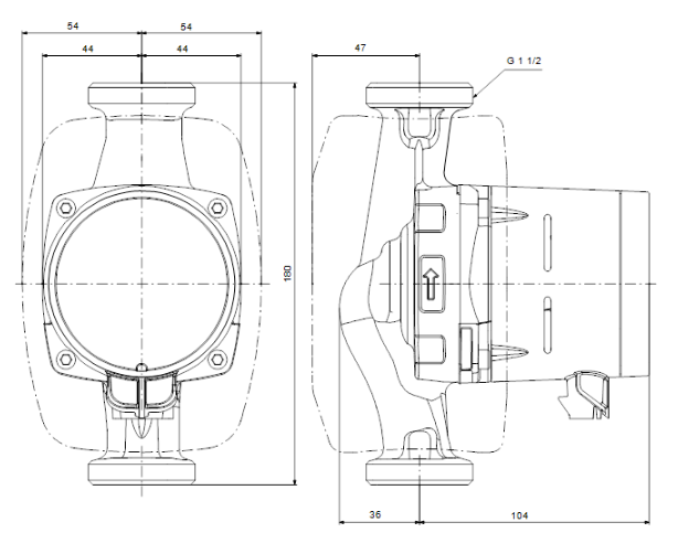 Grundfos ALPHA2 25-60 180: CAST IRON SPEED REGULATED CIRCULATOR PUMPS