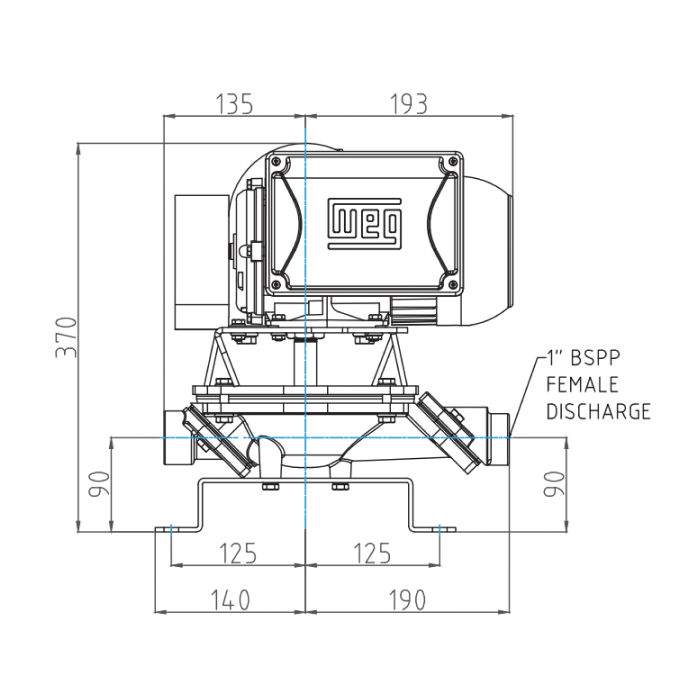 ASM DT25 Diaphragm Pump – 1" (25NB) (0.37 kW, 415V Three Phase)