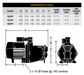 Davey XJ90P pressure pump (no tank incl - supply seperately) 1.1kW 240V 50Hz 1ph incl pressure switch
