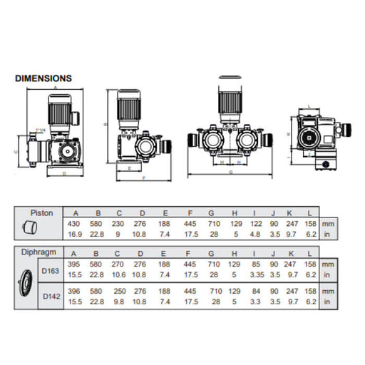 EFR Dual Head Diaphragm Pump – EFR-1200+1200D – 2088-2508 L/hr (1200+1200 nominal) – 500 kPa