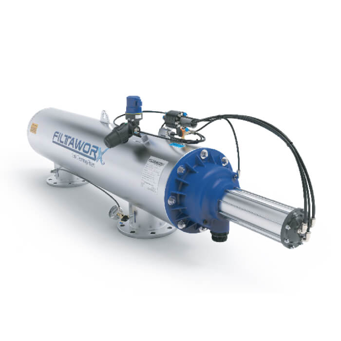 Filtaworx Online Series Fully Automatic Self-Cleaning Screen Filter Hydraulic Control – FW400 – 400mm – 10 Bar – 40-1100 m³/hr – Parallel Inlet/Outlet