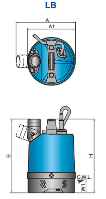Tsurumi LB Series Manual Submersible Portable Drainage Pump – LB-800