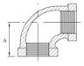 316 Stainless Steel 90 deg F/F Elbows Threaded BSP