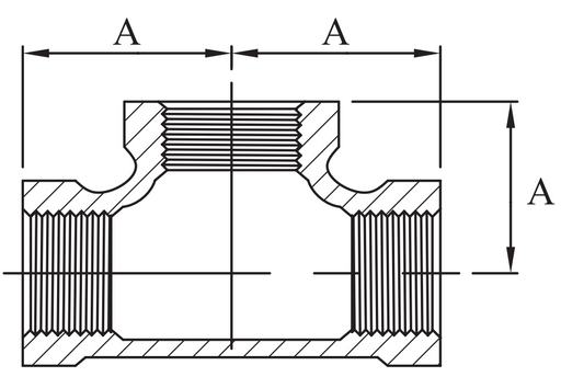 316 Stainless Steel Equal Tees Threaded BSP
