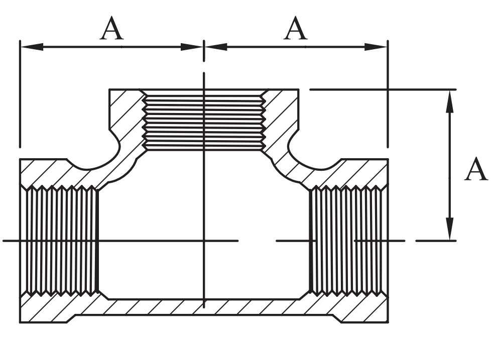 316 Stainless Steel Equal Tees Threaded BSP