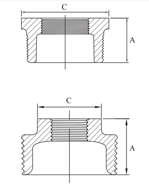 316 Stainless Steel Bushes Threaded BSP
