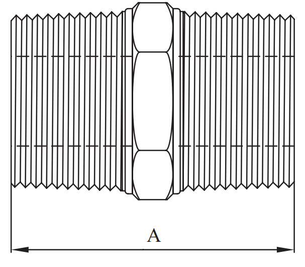 316 Stainless Steel Hexagon Nipple Threaded BSP