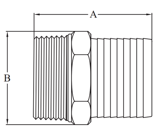 316 Stainless Steel Hose Nipple Threaded BSP